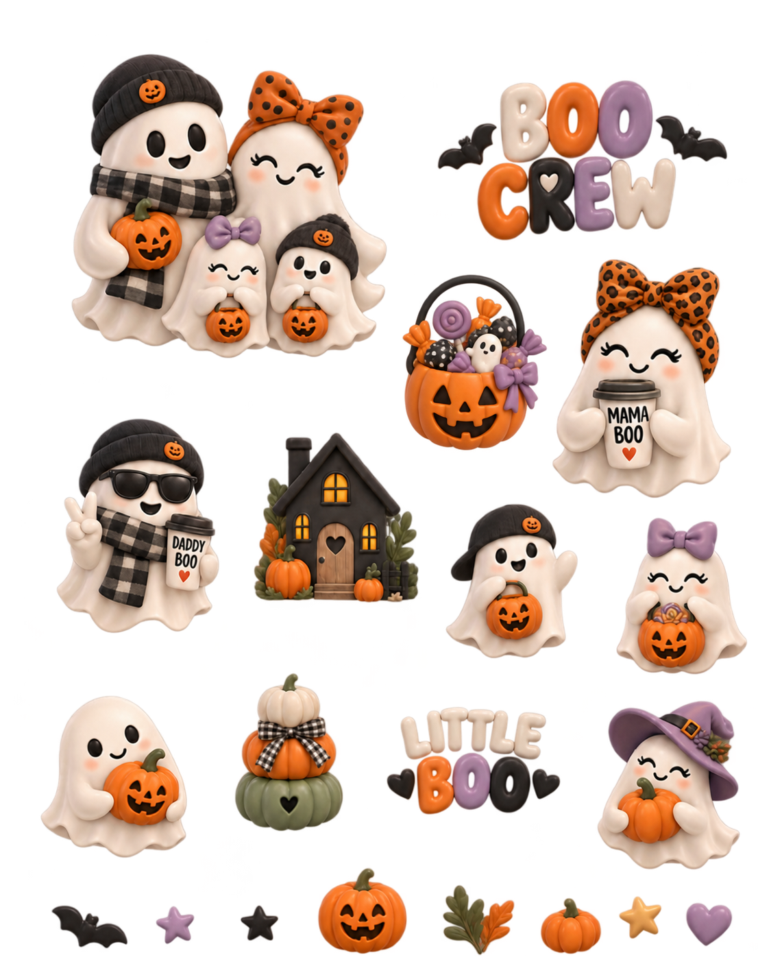Boo Crew Family Halloween UV transfer sheet – 6 by 8 inches