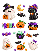 Cute Spooky Friends Halloween UV transfer sheet – 6 by 8 inches