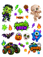 Monster Crew Halloween UV transfer sheet – 6 by 8 inches