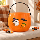 Cute Spooky Friends Halloween UV DTF designs on a trick-or-treat basket