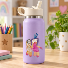 Child’s princess artwork applied to a lavender bottle