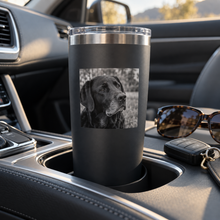 Labrador portrait artwork applied to a charcoal mug