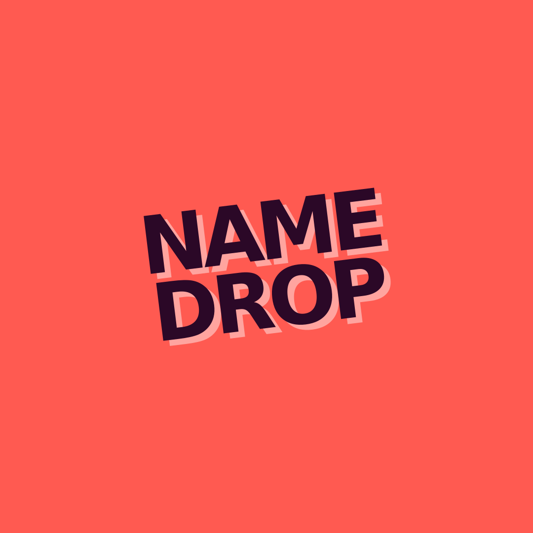 NAME DROP — Ronadela homepage color and typography card